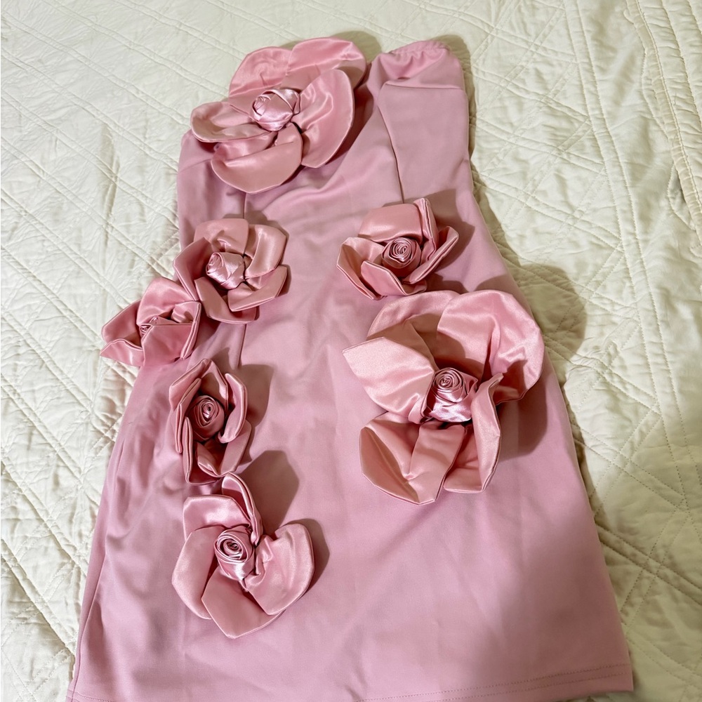 Pink Floral Women Sheath dress size L